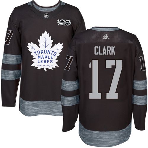 Adidas Maple Leafs #17 Wendel Clark Black 1917-100th Anniversary Stitched NHL Jersey - Click Image to Close